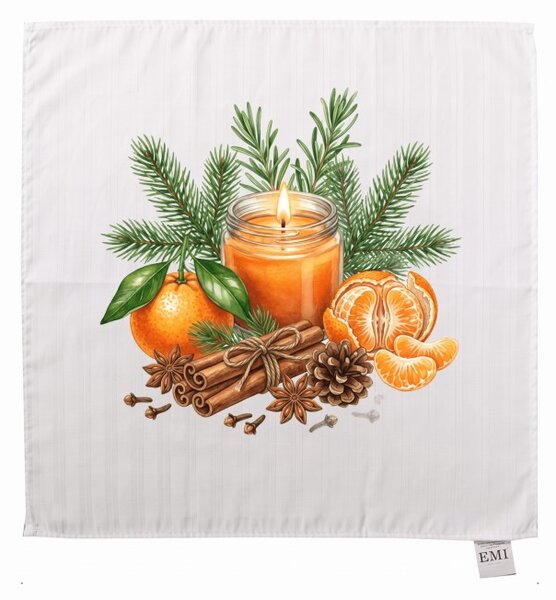 Damast prt Winter Mandarin 40x40 cm EMI