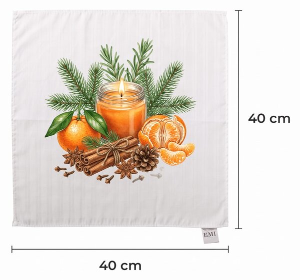 Damast prt Winter Mandarin 40x40 cm EMI
