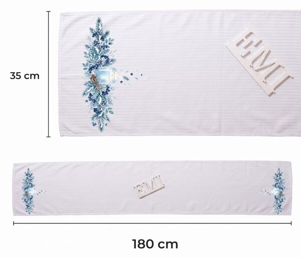 Damast prt Winter Blueberry 35x180 cm EMI