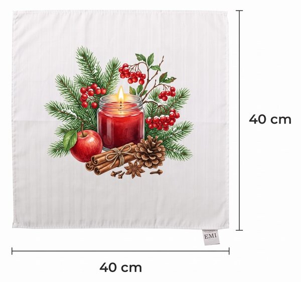 Damast prt Winter Cranberry 40x40 cm EMI