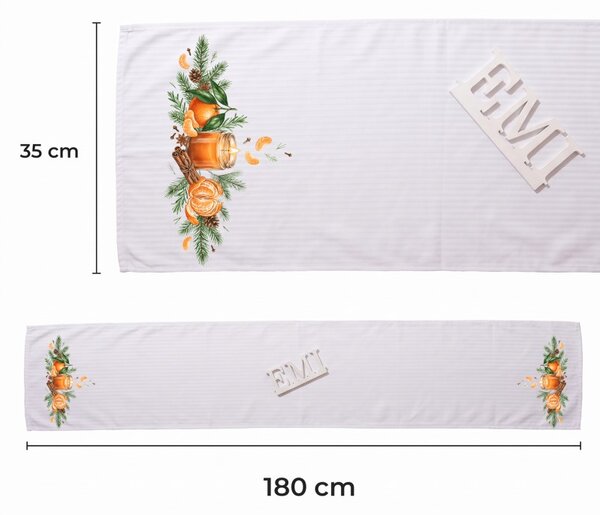 Damast prt Winter Mandarin 35x180 cm EMI