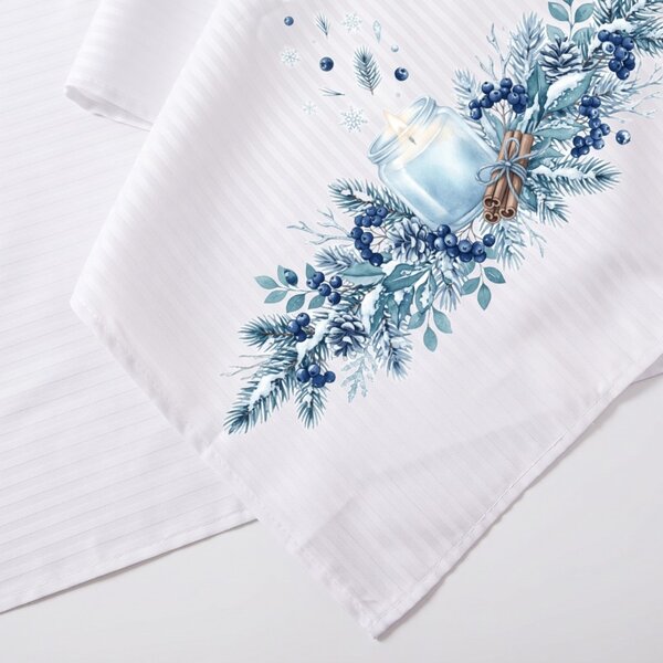 Damast prt Winter Blueberry 35x180 cm EMI