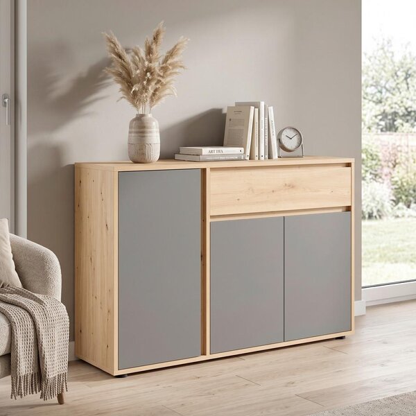 Modern Living Široka Komoda Caneva, Barva Hrasta, Antracit