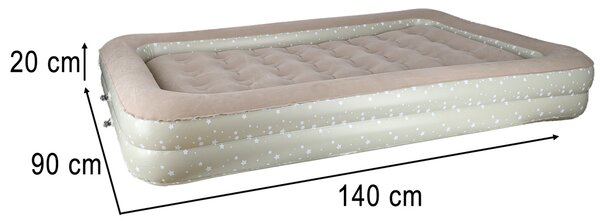 Napihljivo otroško ležišče s črpalko 140 x 90 cm - sivo - Rojstni dan - Za 3+ let