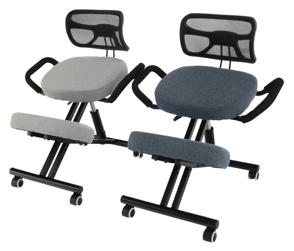 KONDELA Ergonomski klečalnik, sivo rjava/črna, RUFUS