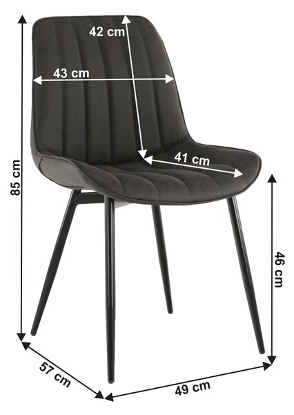 KONDELA Stol, temno siv/črn, HAZAL