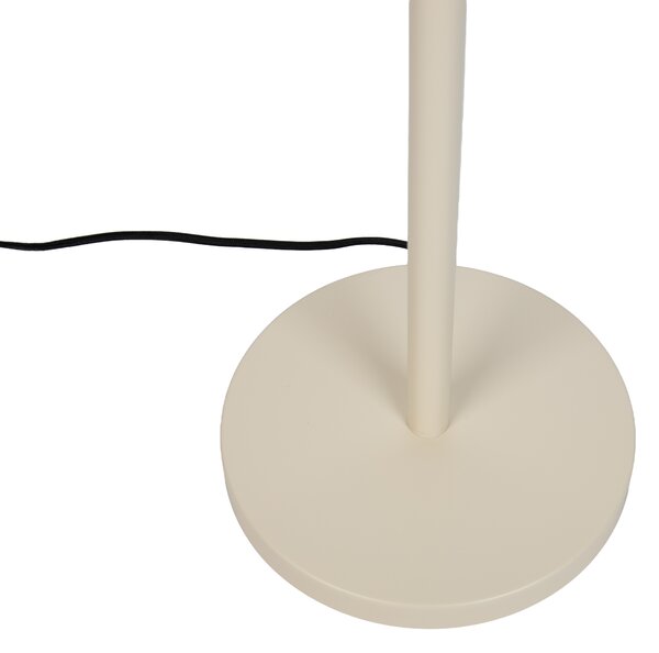 Japandi vloerlamp beige met kap bruin en beige gestreept 50cm - Simplo