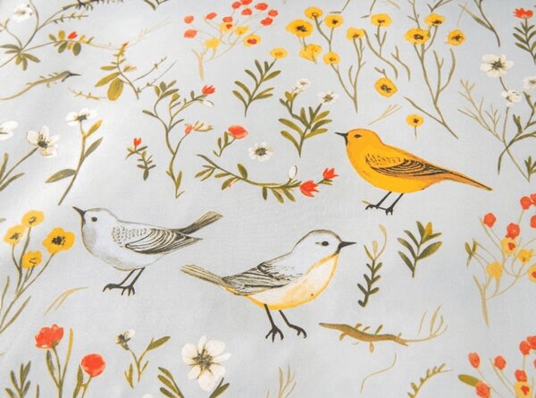 Posteljnina iz mikrovlaken SPRING BIRDS barvna Dimenzije posteljnine: 70 x 90 cm | 140 x 200 cm