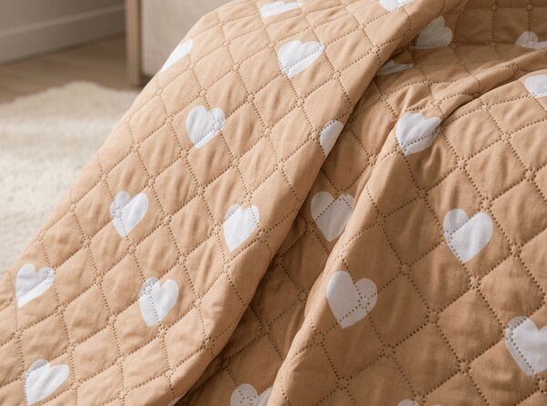 Pregrinjalo za posteljo CARAMHEART, rjavo Dimenzije: 170 x 210 cm