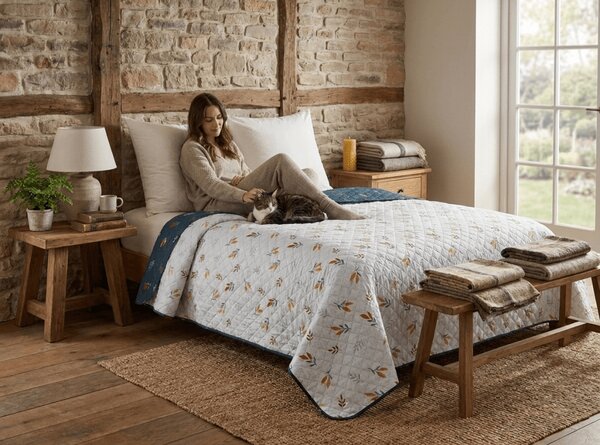 Pregrinjalo za posteljo LUNERIS, belo Dimenzije: 170 x 210 cm