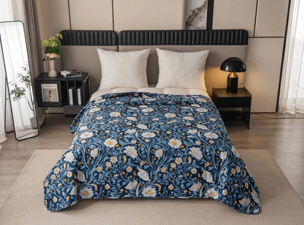 Pregrinjalo za posteljo NOREVA, modro Dimenzije: 170 x 210 cm