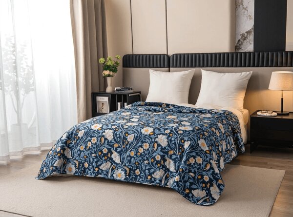 Pregrinjalo za posteljo NOREVA, modro Dimenzije: 170 x 210 cm