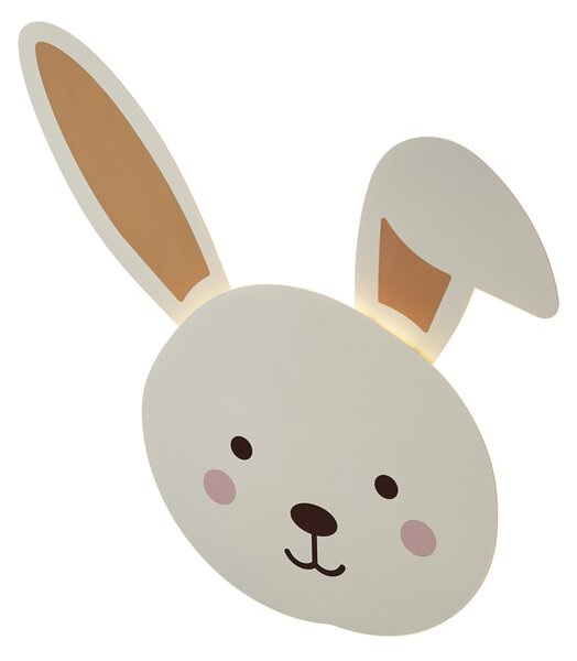 Otroška stenska svetilka bež z detajli, vklj. LED s 3-stopenjskim zatemnjevanjem - Benny the Bunny