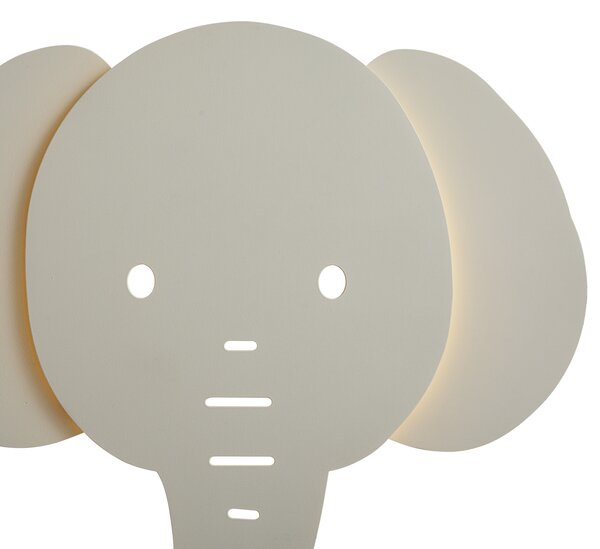Otroška stenska svetilka bež barve z LED 3-stopenjsko zatemnitvijo - Ellie the Elephant
