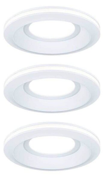 Paulmann LED vgradna svetilka Sormus, bela, premer 10 cm, IP65, komplet 3 kosov, Bela, Kopalnica, Plastika, Sodobni, Vgreznjeni strop