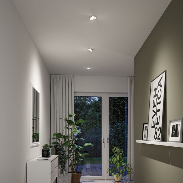 Paulmann LED-vgradna svetilka Aumus White Select CCT, bela, komplet 3 kosov, zatemnjen, Bela, Dnevna soba / jedilnica, Aluminij, Sodobni, Vgreznjeni strop