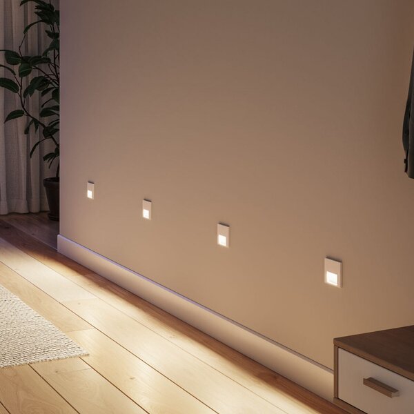 Paulmann LED-stenna vgradna svetilka Tsaro Sensor, bela, iz plastike, Bela, Hodnik, Plastika, Sodobni, Vgreznjeni strop
