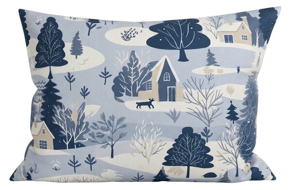 Flanelasta prevleka za vzglavnik SNOWY VALLEY 50x70 cm, modra