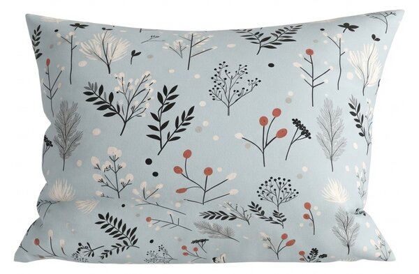 Flanelasta prevleka za blazino FROST BOTANIC 50x70 cm, svetlo siva