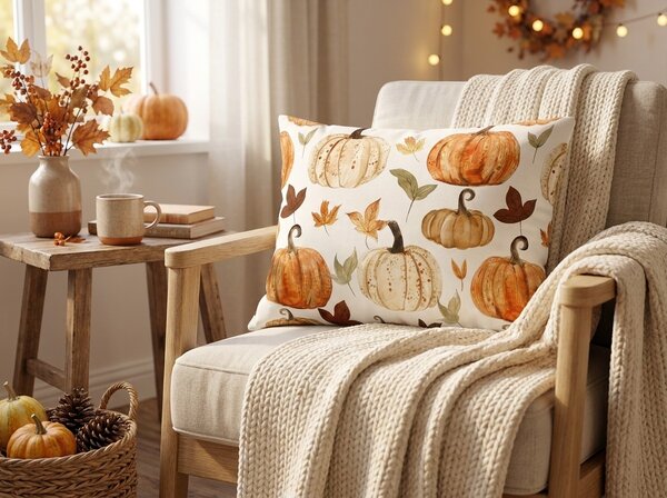 Flanelasta prevleka za blazino PUMPKINS & STRIPES 50x70 cm, barvna