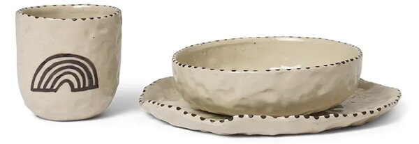 Ferm Living Otroški komplet za zajtrk Naive Ceramic Set 3-pack