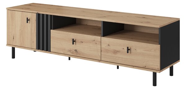 KONDELA TV mizica 165 cm, hrast artisan/črn antracit, MEDIS B