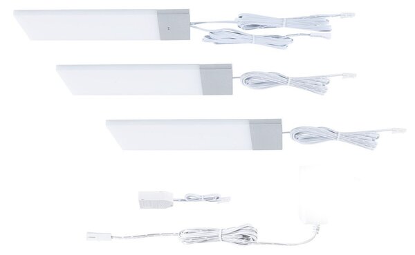 Paulmann LED-svetilka za spodnji del omarice Bredo, s senzorjem, komplet 3 kosov, Kovinska, Kuhinja, Plastika, Sodobni