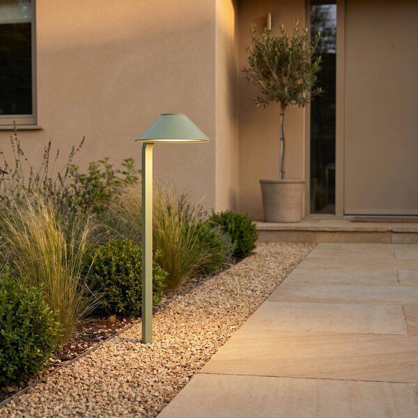Lindby LED-svetilka za vkopavanje Capelo, svetlo zelena, 78 cm, IP65, Zelena, Aluminij, Sodobni