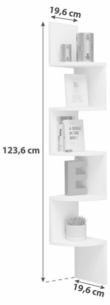 KOTNI REGAL 19,6/123,6/19,6 cm barve bukve