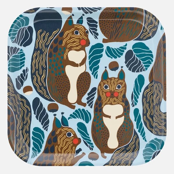 Marimekko pladenj dekorativni iz vezanega lesa 20 x 20 cm