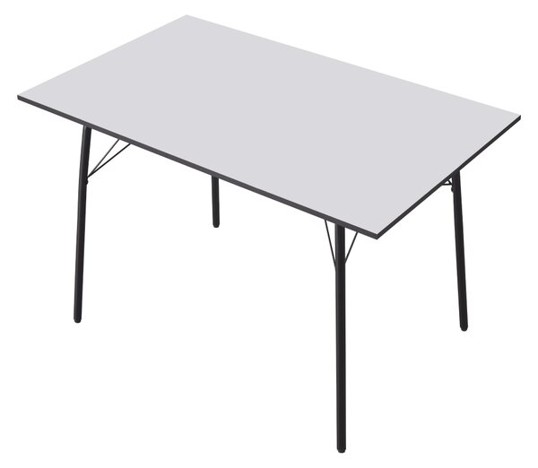 KONDELA Jedilna miza, bela/črna, 120x75x75 cm, NALAK TIP 2