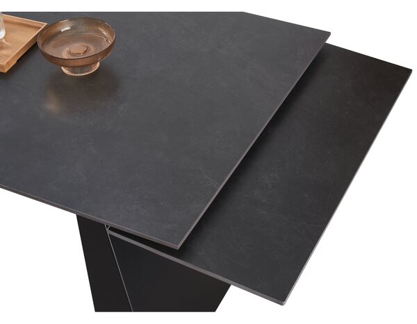 KONDELA Jedilna raztegljiva miza, grafit/črna, 160-240,5x90 cm, SALAL