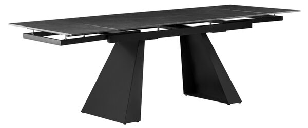 KONDELA Jedilna raztegljiva miza, grafit/črna, 160-240,5x90 cm, SALAL