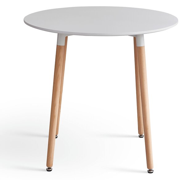 KONDELA Jedilna miza, bela/bukev, 80 cm, ELCAN NEW TYP 2