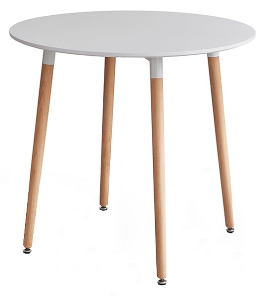 KONDELA Jedilna miza, bela/bukev, 80 cm, ELCAN NEW TYP 2