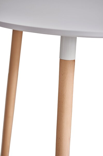KONDELA Jedilna miza, bela/bukev, 80 cm, ELCAN NEW TYP 2