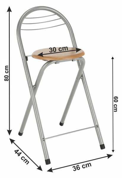 KONDELA Barski stol, bukev/aluminij, BOXER
