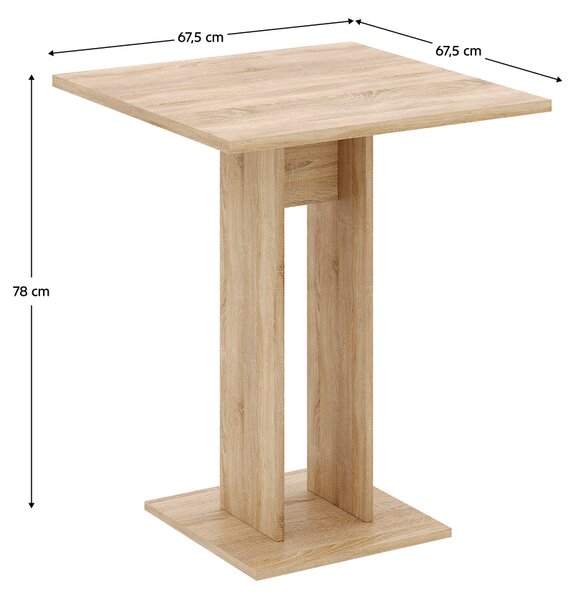 KONDELA Jedilna miza, hrast sonoma, 67,5x67,5 cm, EVERET