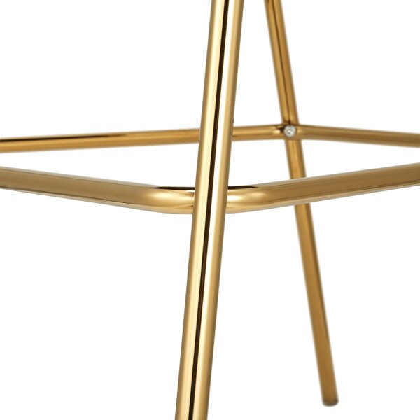 KONDELA Dizajnerski barski stol, bež tkanina Velvet/gold krom zlata, DASMIN TYP 2