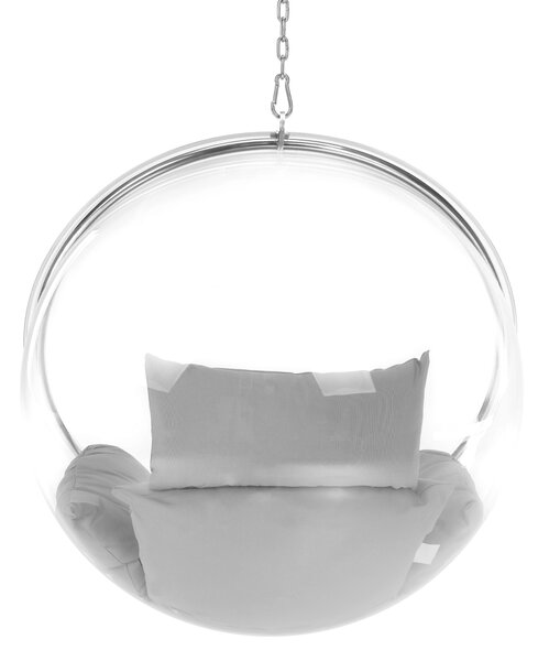 KONDELA Viseči stol, prozorna/srebrna/siva, BUBBLE NEW TIP 1