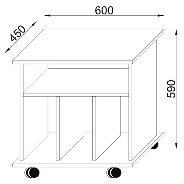DODATNI REGAL 60/59/45 cm barve bukve