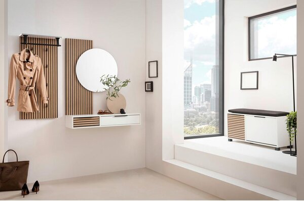 MID.YOU Garderobni Panel Loft, Črna, Barva Hrasta