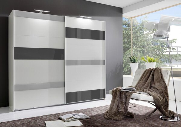 Modern Living Omara Z Drsnimi Vrati Monaco, Bela, Siva