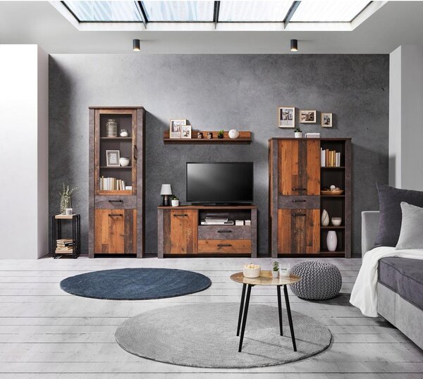 Modern Living Tv-element Ontario, Barva Hrasta, Temno Siva