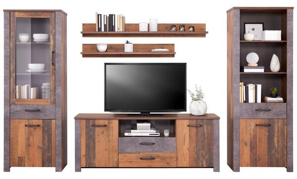 Modern Living Tv-element Ontario, Barva Hrasta, Temno Siva