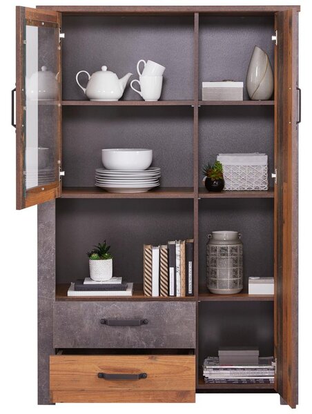 Modern Living Visoka Omara Ontario, Barva Hrasta, Temno Siva