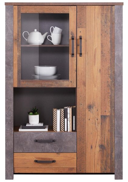 Modern Living Visoka Omara Ontario, Barva Hrasta, Temno Siva