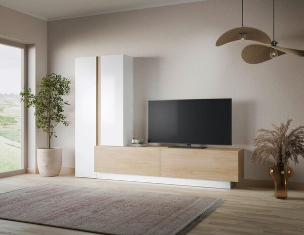 Modern Living Dnevni Regal Milazzo, Bela, Barva Hrasta