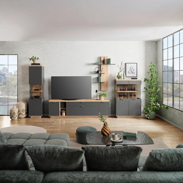 Modern Living Tv-element Jake, Antracit, Barva Hrasta