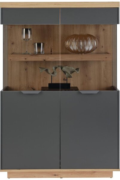 Modern Living Vitrina Jake, Antracit, Barva Hrasta